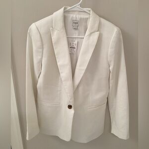 NWT J. Crew Women's White Linen Blazer 4